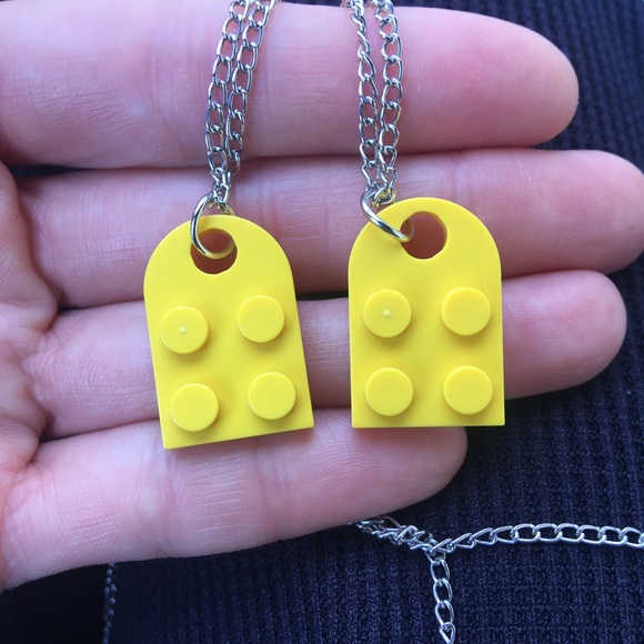 Cute Double Chain Yellow Lego Necklace - Picture 6 of 8